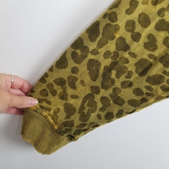 JoyLab Green Leopard Cheetah Print Zip Up Hooded Sweatshirt - Picture 5 of 9